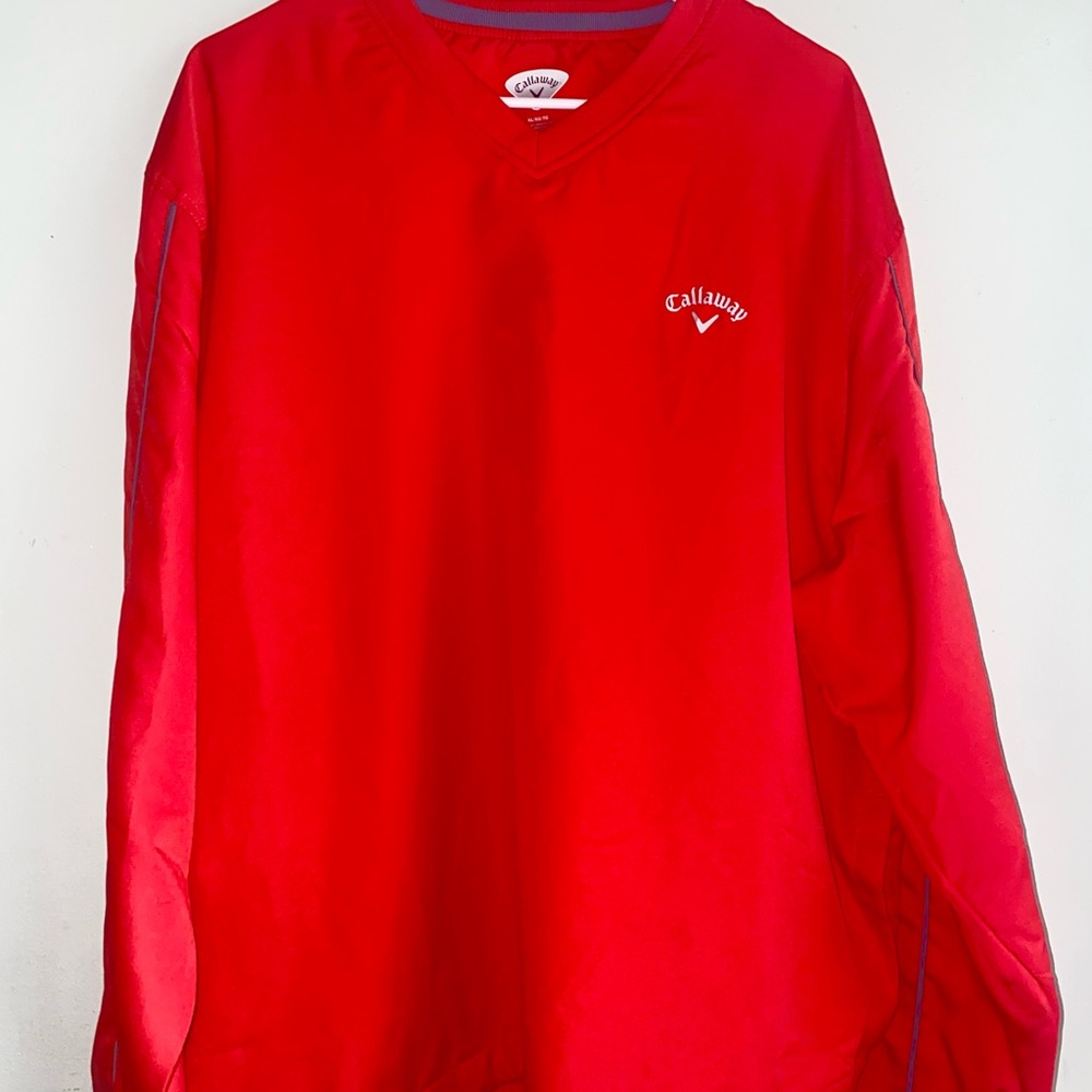 Men’s Callaway Golfing Windbreaker Pullover Jacket With Pockets.